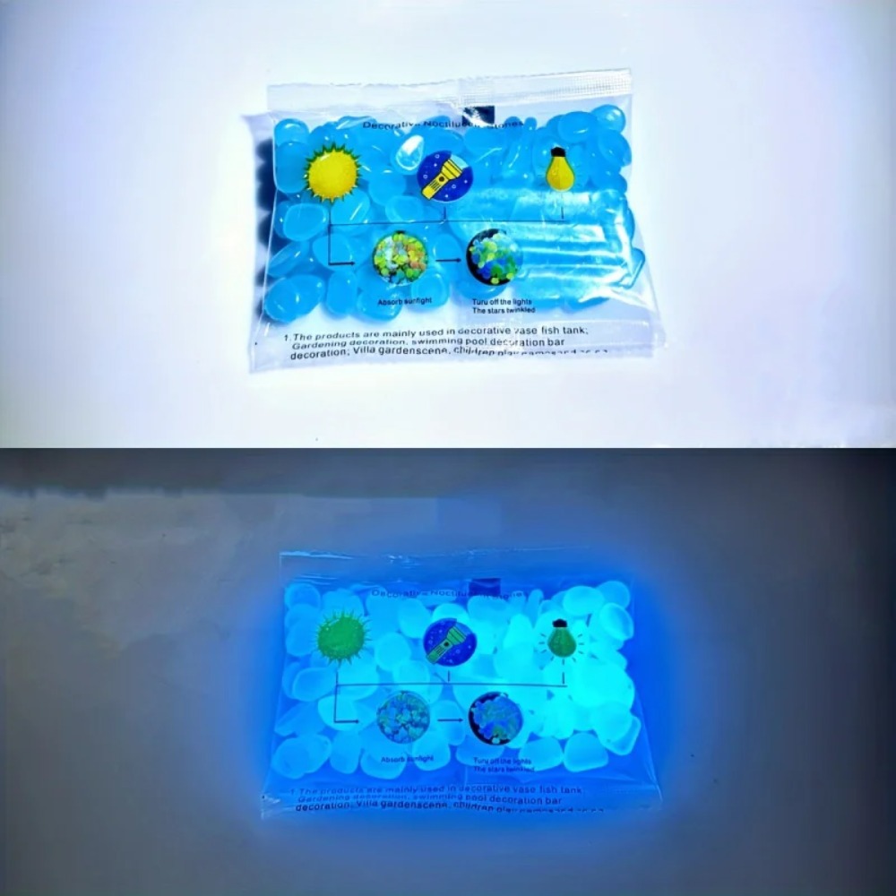 100pcs Glow In The Dark Pebble - Plant Aquarium Pot review and price